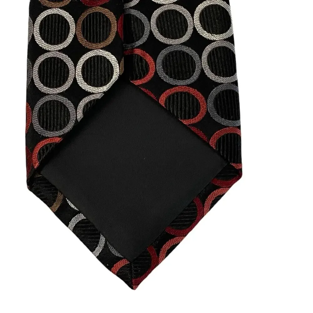 MICHAEL Michael Kors Necktie Black Silk Circle Dot Geometric Career Designer
